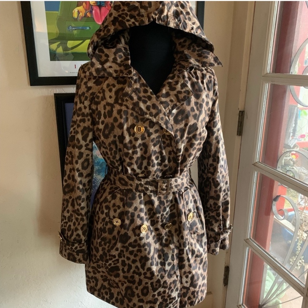 Michael Michael Kors Leopard Print Women's Trench Coat
